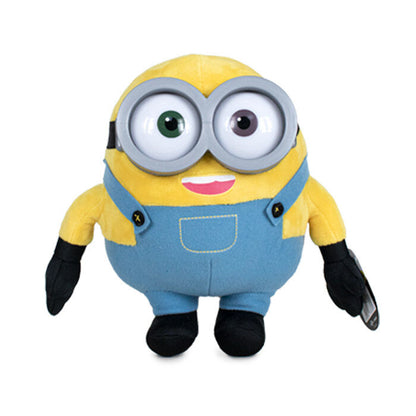 Peluche de Bob de Minions de 30 cm con gafas y peto azul