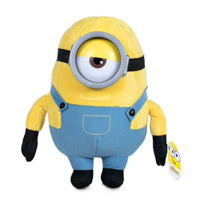 Peluche de Stuart de Minions con mono azul y gafas grises