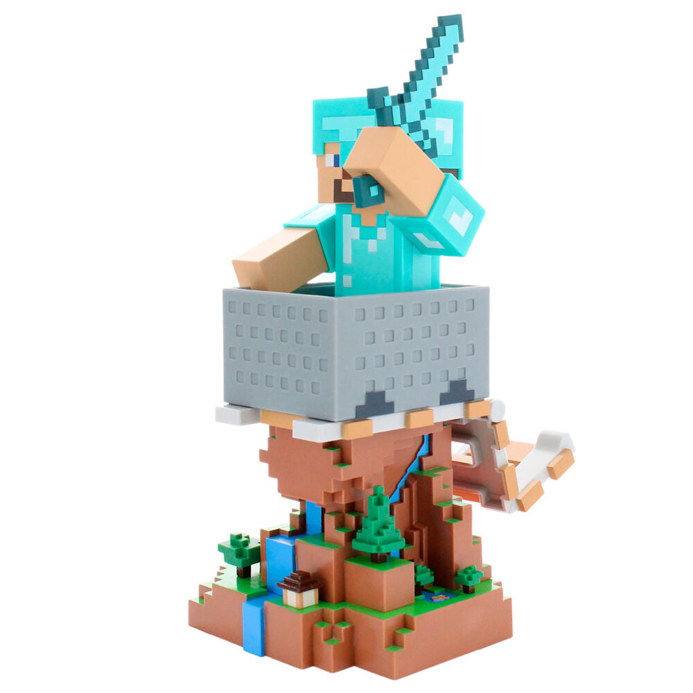 Soporte Cable Guy Diamond Steve de Minecraft con armadura de diamante - 3