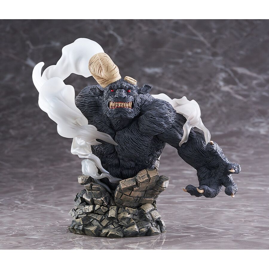 Busto de Zodd de Berserk con cuernos, garras y base rocosa - 2