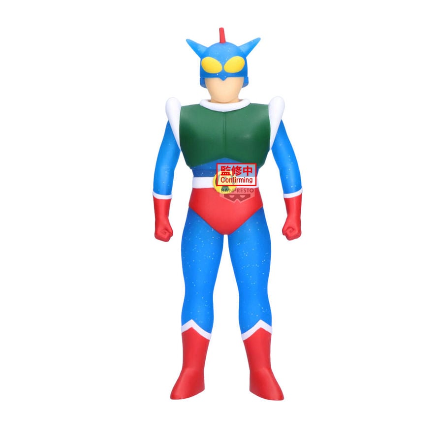 Figura Banpresto de Action Kamen de Crayon Shin-chan con traje azul, verde y rojo