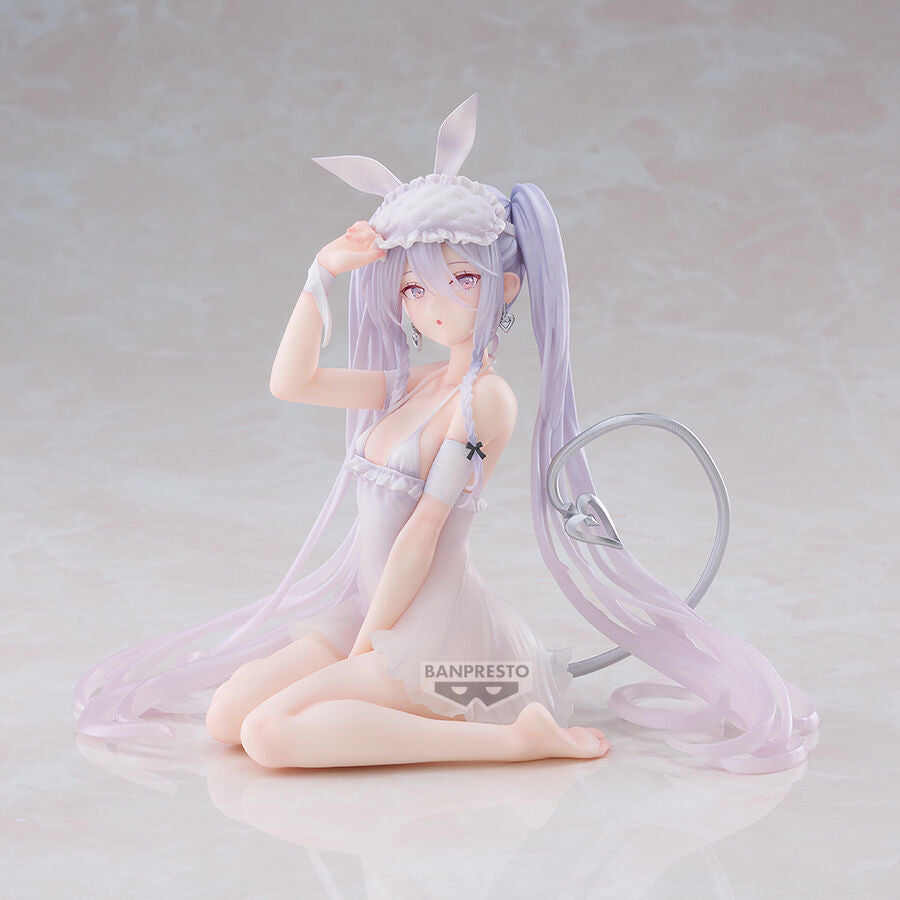 Figura Banpresto Rurudo Sleepy Bunny sentada con orejas de conejo y cabello lavanda - 2