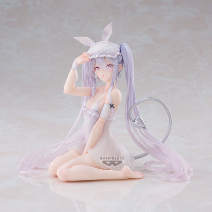 Figura Banpresto Rurudo Sleepy Bunny sentada con orejas de conejo y cabello lavanda - 2