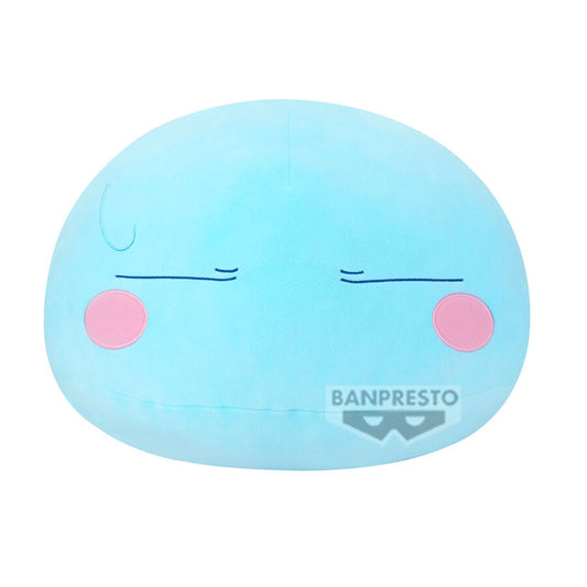 Peluche azul de Rimuru en forma de slime con mejillas rosas