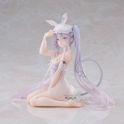Figura Banpresto Rurudo Sleepy Bunny sentada con orejas de conejo y cabello lavanda - 4