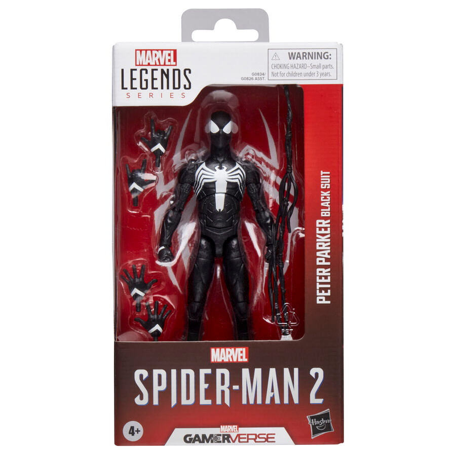 Figura articulada de Peter Parker con traje negro de Spider-Man y emblema blanco - 2