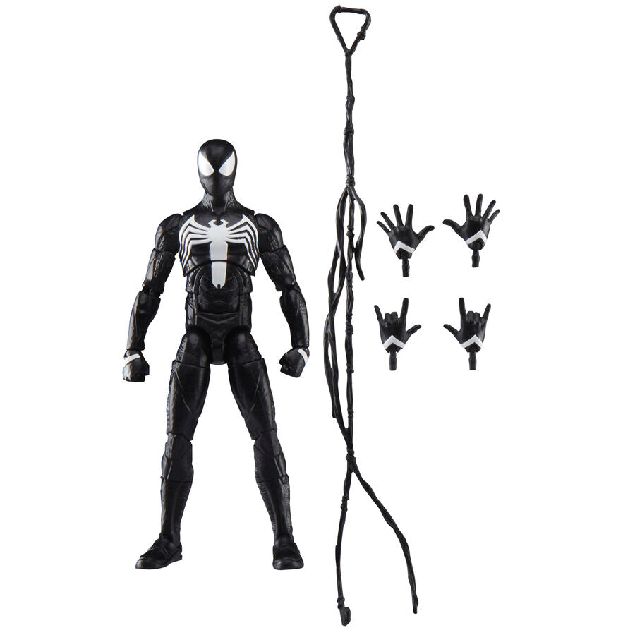 Figura articulada de Peter Parker con traje negro de Spider-Man y emblema blanco - 3