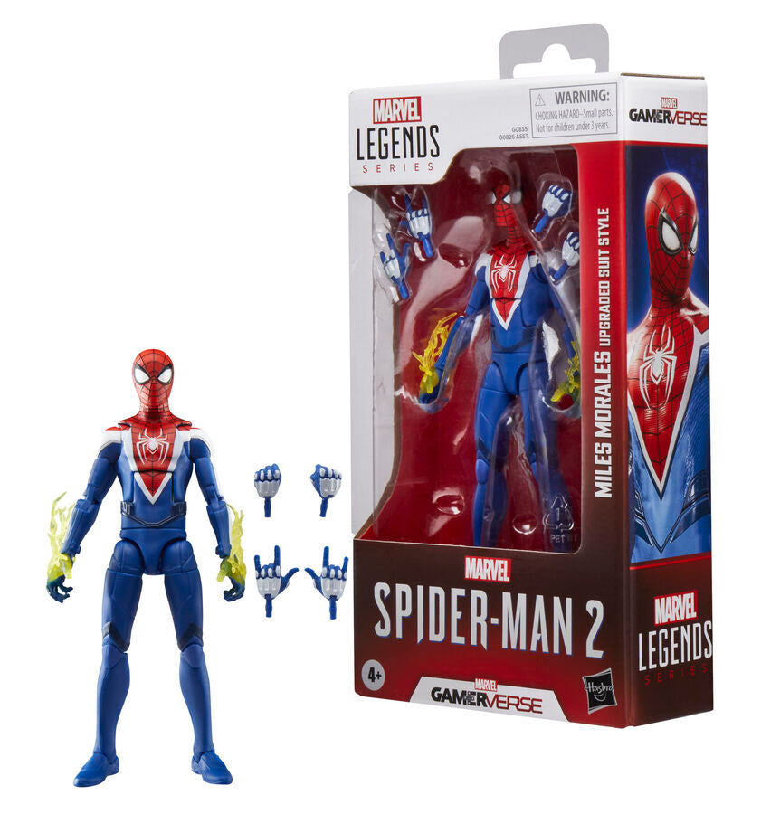 Figura articulada de Miles Morales con traje azul, rojo y blanco de Spider-Man 2 - 4