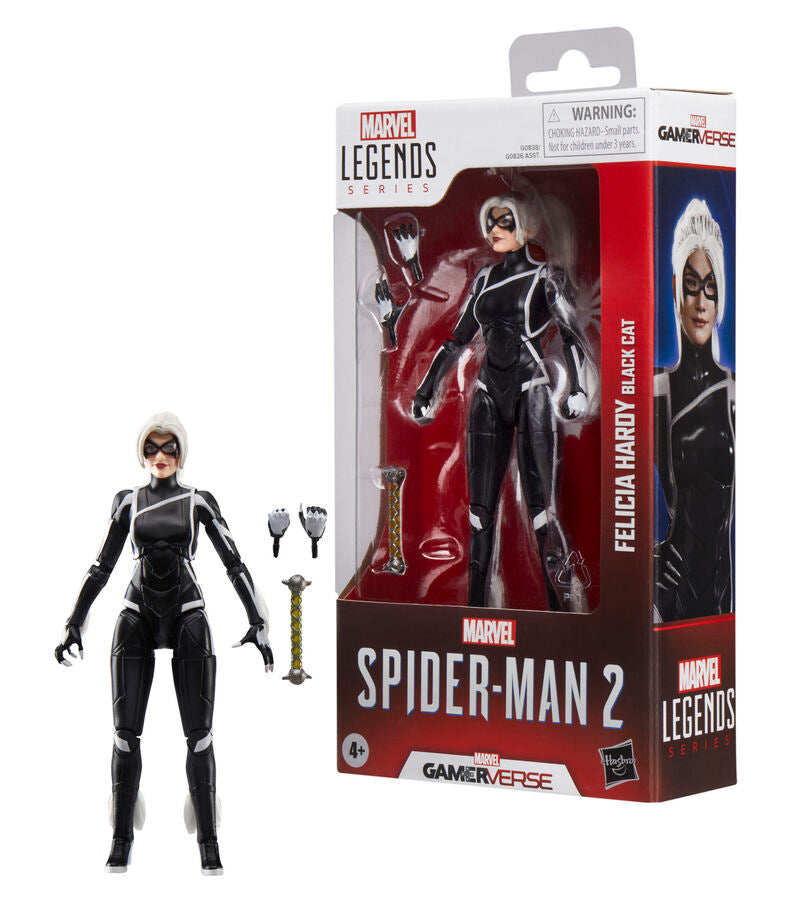 Figura articulada de Black Cat Felicia Hardy con traje negro y blanco - 7