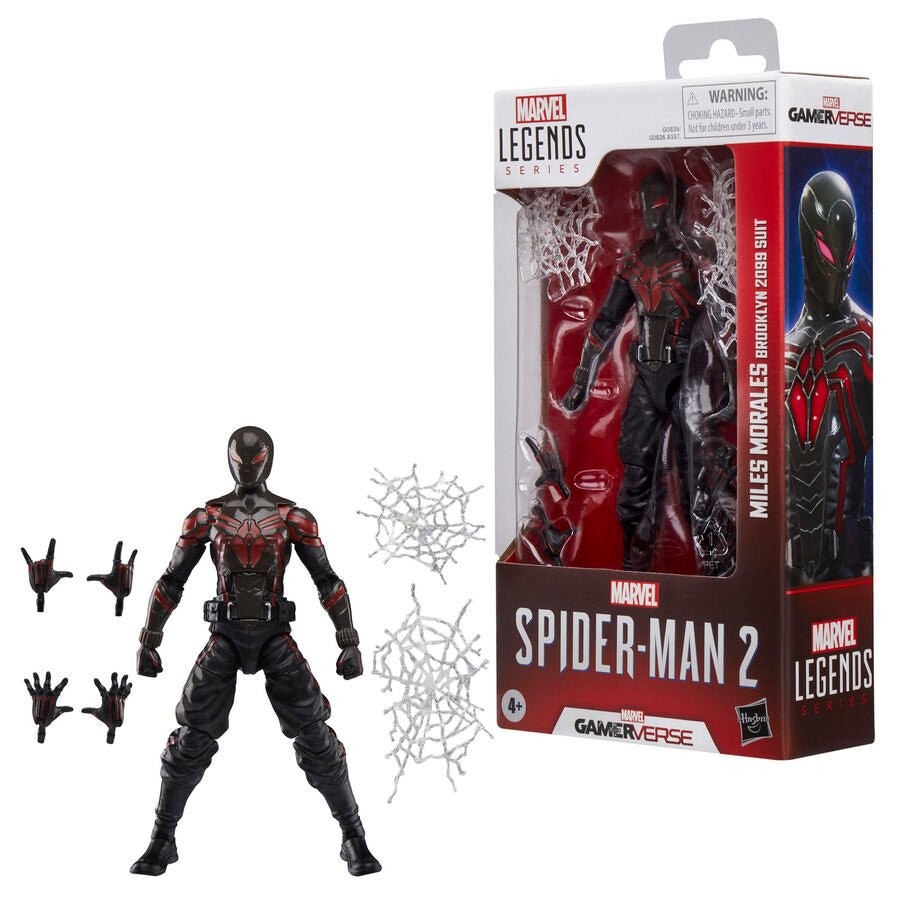 Figura articulada de Miles Morales con traje Brooklyn 2099 negro y rojo - 6