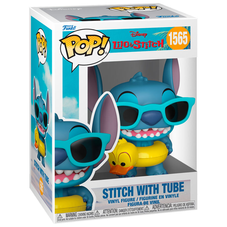 Figura Funko POP! de Stitch con gafas turquesa y flotador amarillo - 2