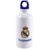Botella de aluminio blanca del Real Madrid de 400 ml con tapón azul