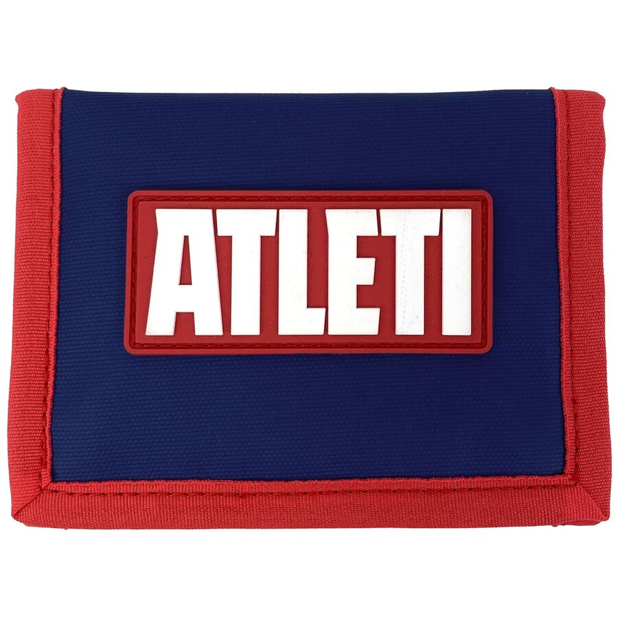 Billetera del Atlético de Madrid azul y roja con distintivo ALETI