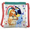 Saco mochila Rainbow Bluey con Bluey y Bingo