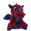 Llavero de peluche con forma de dragón del FC Barcelona en rojo y azul