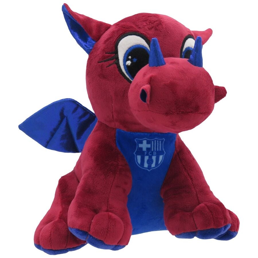 Peluche de dragón del FC Barcelona en azul y granate