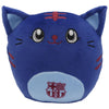 Peluche gato Squishy azul del FC Barcelona con escudo en el vientre