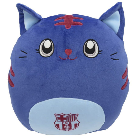 Peluche Gato Squishy azul y rojo del FC Barcelona