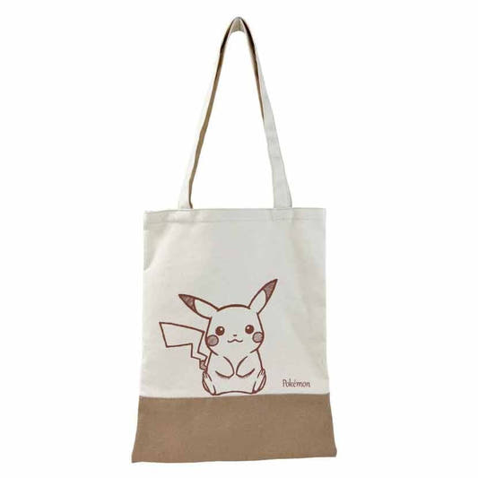 Bolsa de loneta Pokémon con Pikachu en tonos crudo y marrón