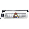 Portatodo blanco del Real Madrid con escudo y cremallera negra
