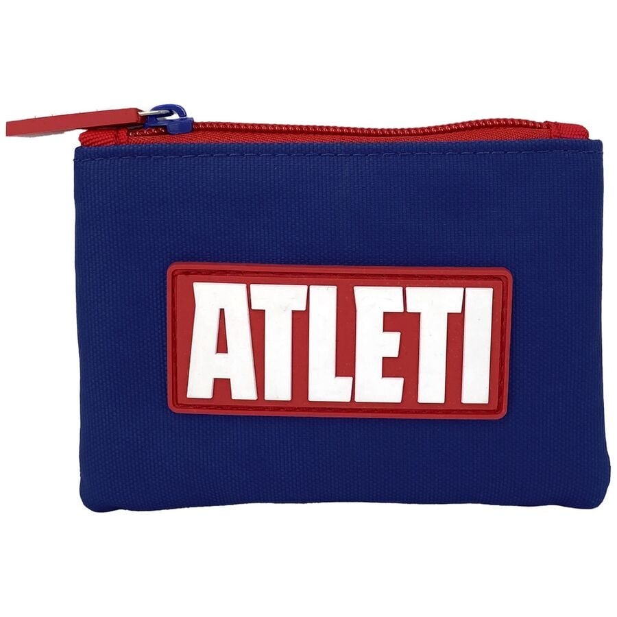 Monedero azul del Atlético de Madrid con cremallera y aplique ATLETI