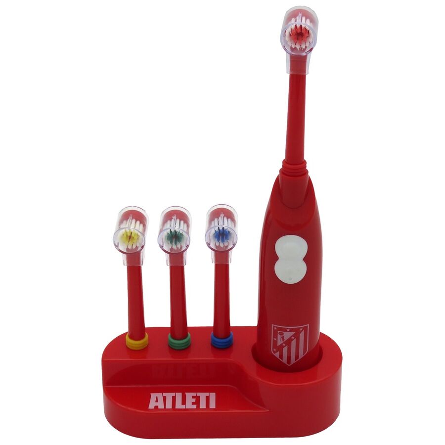 Cepillo de dientes eléctrico rojo del Atlético de Madrid con tres cabezales de repuesto