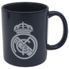 Taza de cerámica azul marino del Real Madrid con escudo