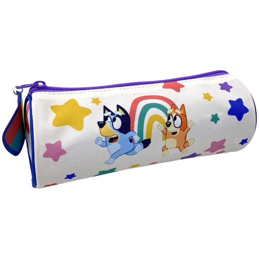 Portatodo cilíndrico Rainbow Bluey con arcoíris y estrellas