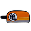 Neceser Dragon Ball naranja con emblema frontal y asa lateral