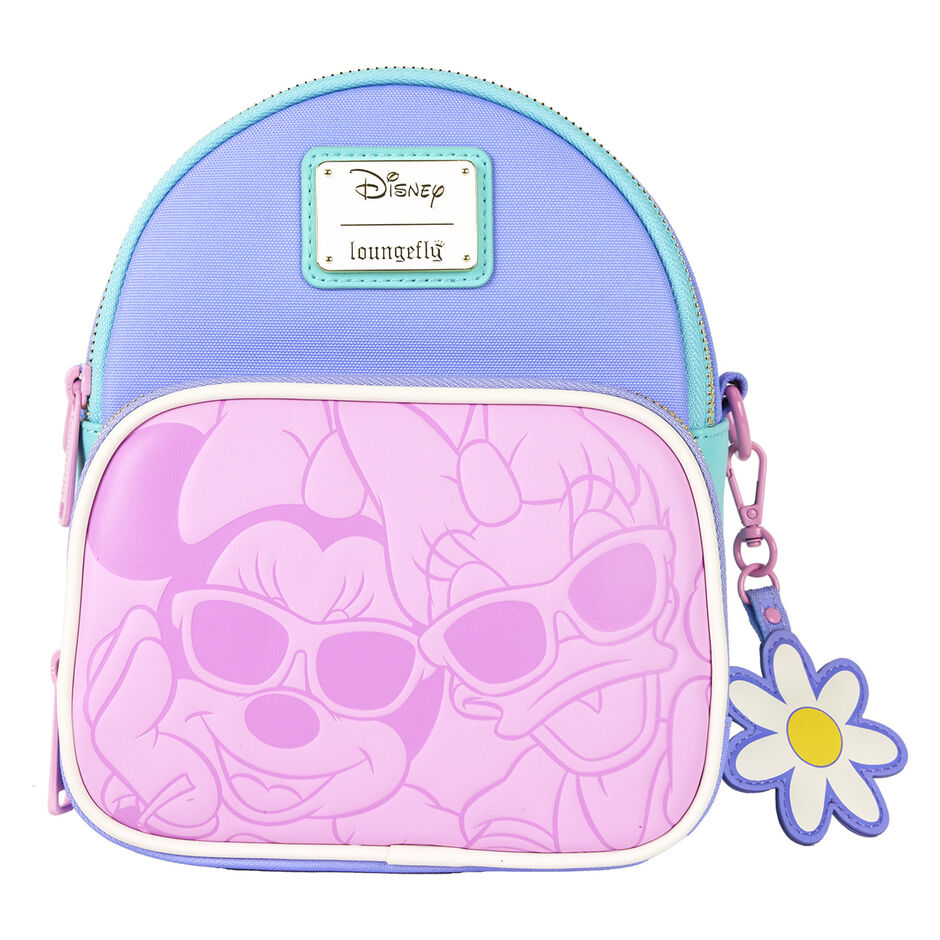 Mochila Loungefly Disney de Daisy y Minnie con charm de flor