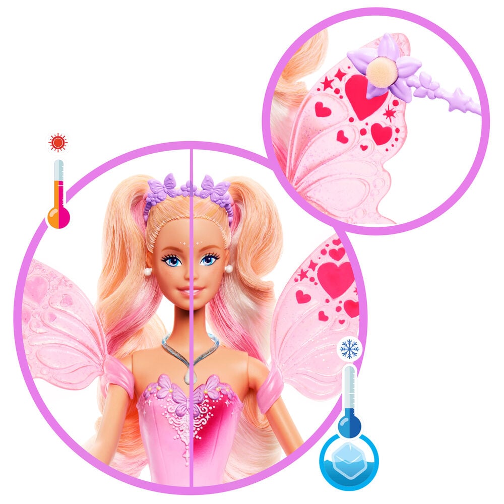 Muñeca Hada Barbie rosa con alas y varita - 5