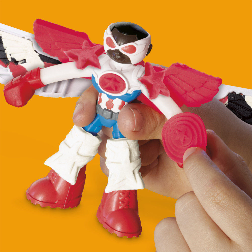 Set Play-Doh Marvel Capitán América con moto, figura, alas y tres botes de plastilina - 3
