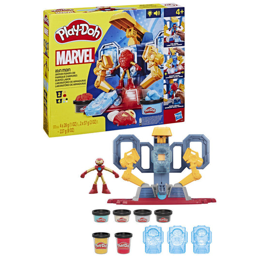 Laboratorio de armaduras Iron Man Marvel Play-Doh con figura y moldes - 2