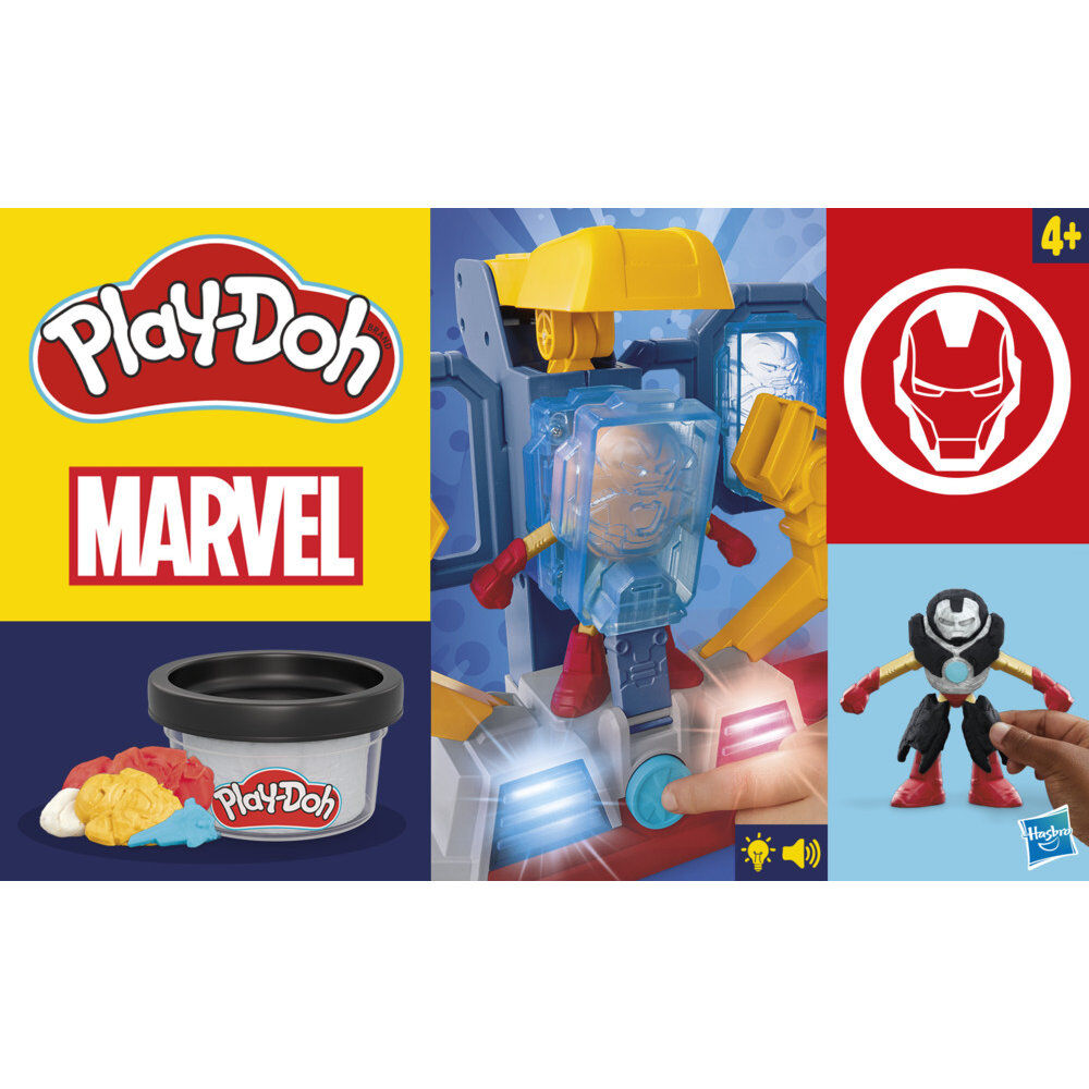 Laboratorio de armaduras Iron Man Marvel Play-Doh con figura y moldes - 9