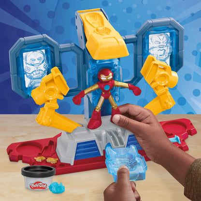 Laboratorio de armaduras Iron Man Marvel Play-Doh con figura y moldes - 12