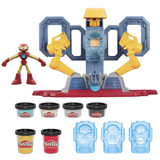 Laboratorio de armaduras Iron Man Marvel Play-Doh con figura y moldes - 3