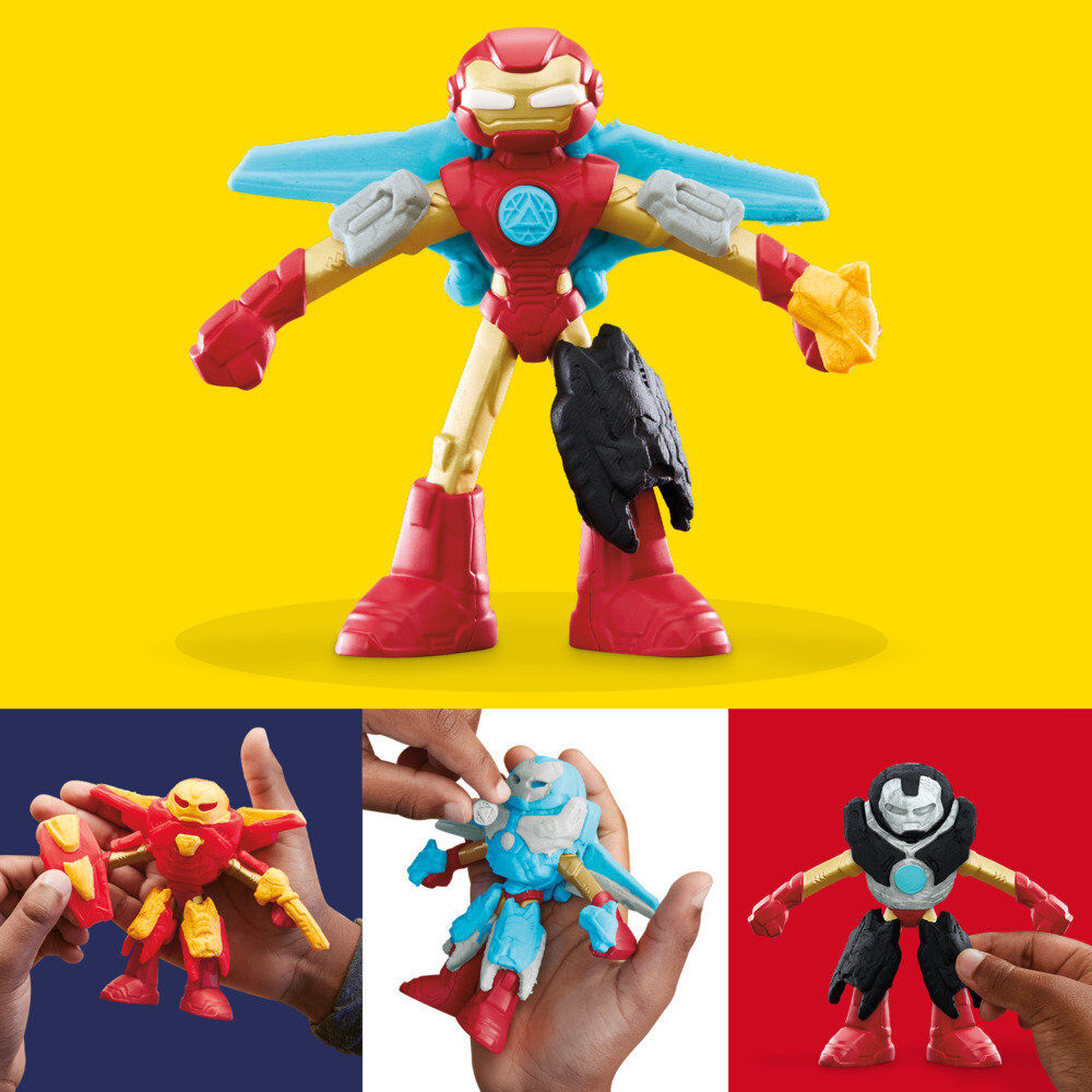 Laboratorio de armaduras Iron Man Marvel Play-Doh con figura y moldes - 16