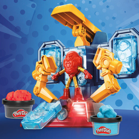 Laboratorio de armaduras Iron Man Marvel Play-Doh con figura y moldes - 18