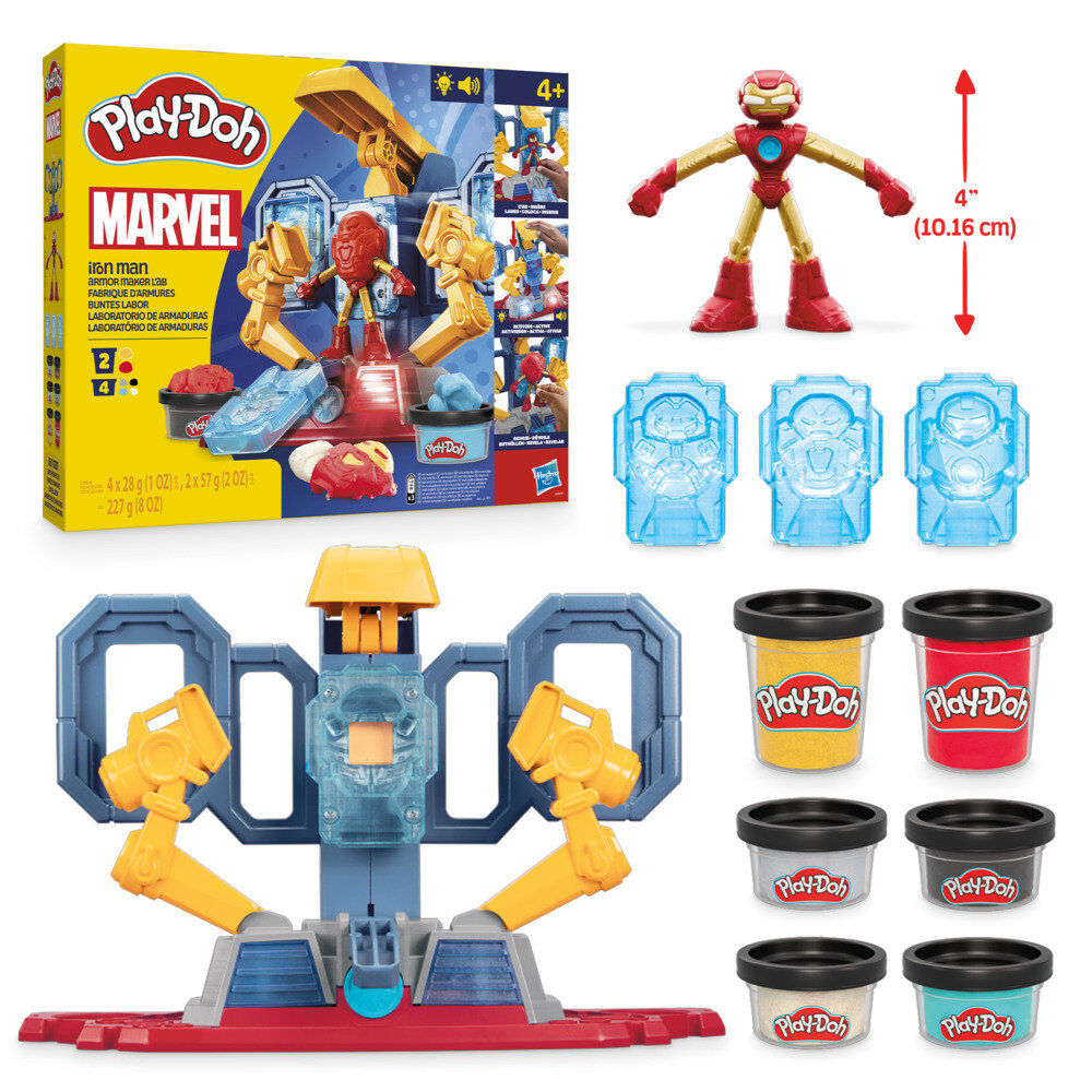 Laboratorio de armaduras Iron Man Marvel Play-Doh con figura y moldes