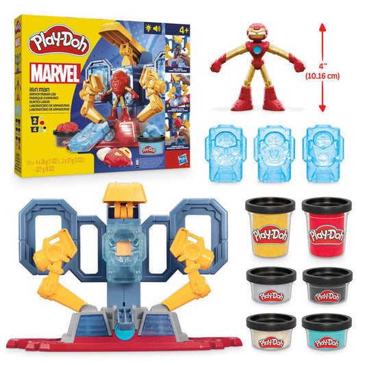 Laboratorio de armaduras Iron Man Marvel Play-Doh con figura y moldes