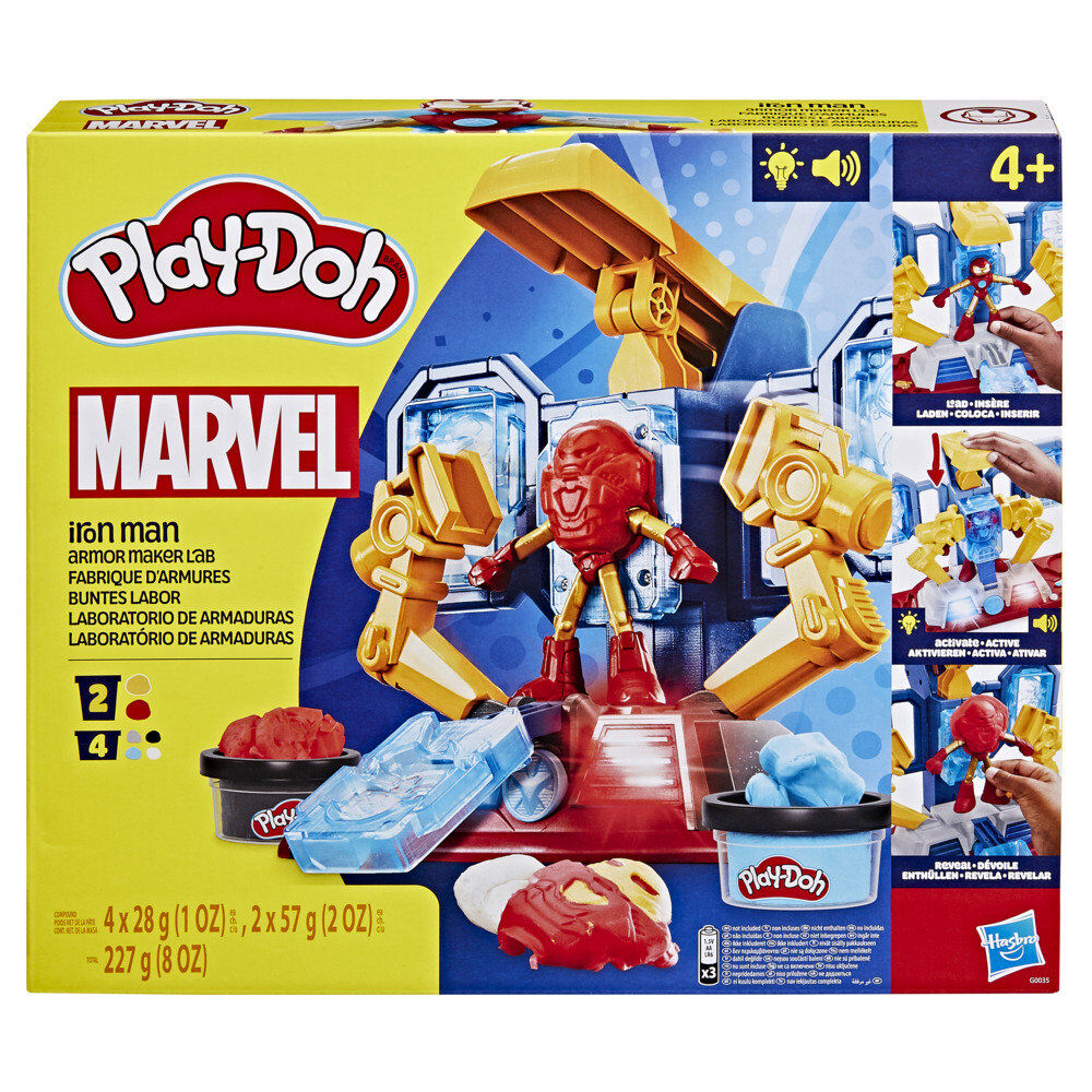 Laboratorio de armaduras Iron Man Marvel Play-Doh con figura y moldes - 4