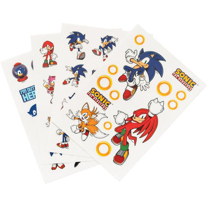 Set de cuatro hojas de pegatinas reutilizables de Sonic The Hedgehog