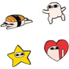 Set de 4 pins Ketnipz con personajes, estrella y corazón