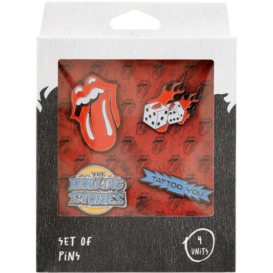 Blister con cuatro pins diferentes de The Rolling Stones