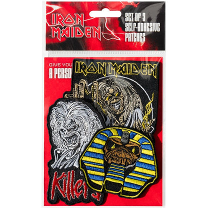 Set de tres parches Iron Maiden con diseños rock - 2