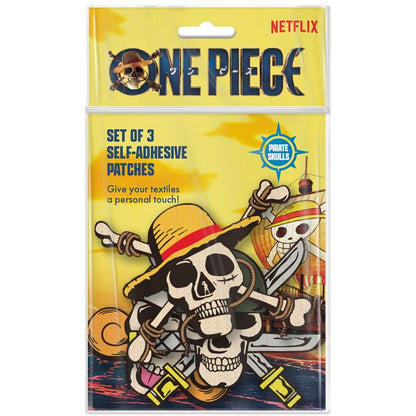 Set de tres parches One Piece con diseños de calaveras piratas - 2