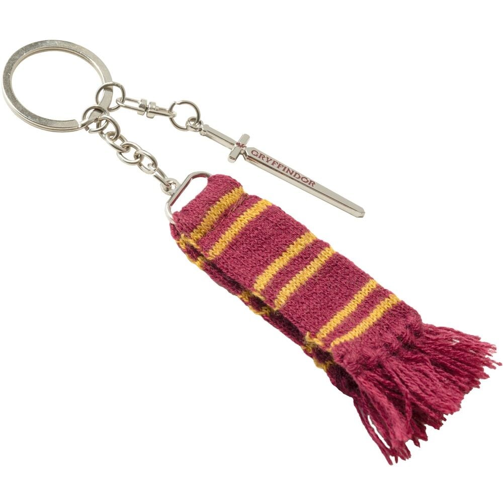 Llavero bufanda granate y amarilla de Gryffindor con colgante de espada - 2