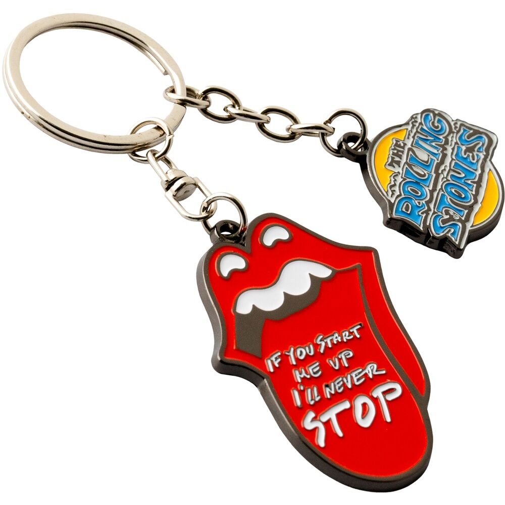 Llavero doble The Rolling Stones con lengua roja y logotipo - 2