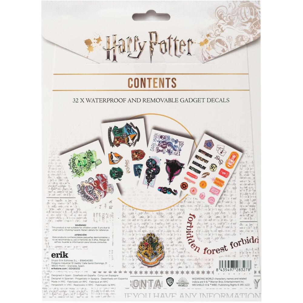 Set de cuatro hojas de pegatinas reutilizables de Harry Potter con diseños de Hogwarts - 3