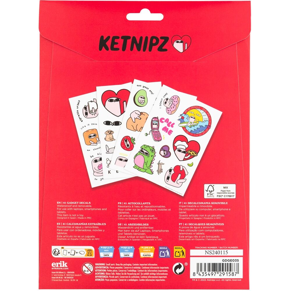 Set de pegatinas reutilizables Ketnipz con diseños coloridos - 3